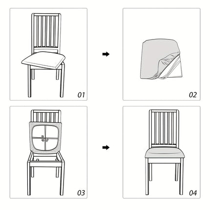 Chair Covers for Dining Room, Cross Pattern Stretch Chair Covers – image 9