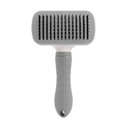 Stainless Steel Self-Cleaning Pet Comb for Dogs and Cats | Effective Shedding Tool with One-Key Design