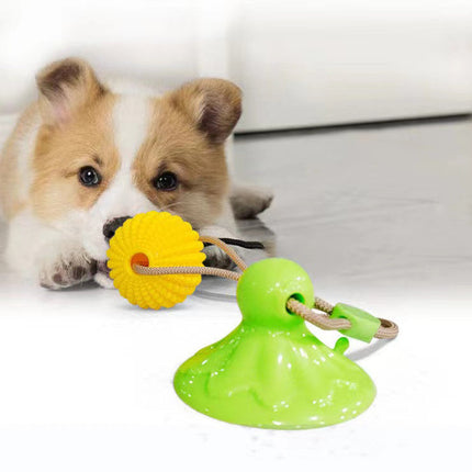 Interactive Suction Cup Dog Toy with Corn Ball Chew Design | Engaging Dental Health Toy for Active Dogs