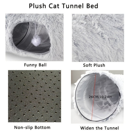 Winter Cat Nest Tunnel with Soft Plush Material | Cozy Retreat for Cats of All Sizes