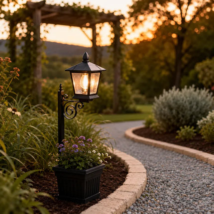Solar Lanterns, Waterproof Solar Lights Outdoor with Flower Pot Planter – image 6