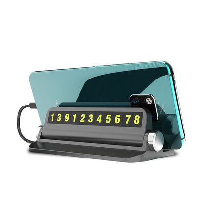 Luminous Car Parking Card & Air Freshener with Phone Holder | Enhanced Night Visibility for Safe Driving