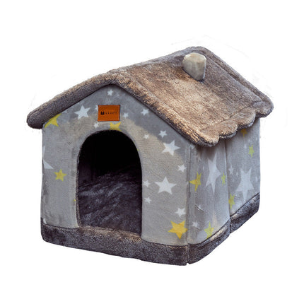 Cozy Foldable Pet House with Self-Warming Fabric | Durable & Portable Winter Bed for Dogs and Cats