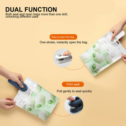 Portable USB Rechargeable Heat Sealer with Cutter Blade | Airtight Sealing for Fresh Food Storage