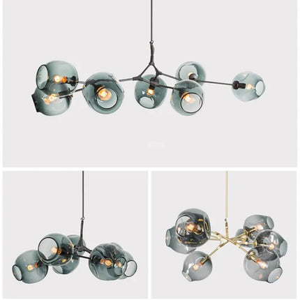 Sputnik Chandelier with Glass Bubbles, Dining Room Chandelier, Mid Century Modern Ceiling Light Fixture – image 46