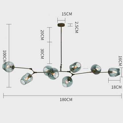 Sputnik Chandelier with Glass Bubbles, Mid Century Modern Ceiling Light Fixture – image 48