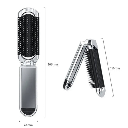 Hair Brush with Mirror, Foldable Travel Hair Brush – image 11