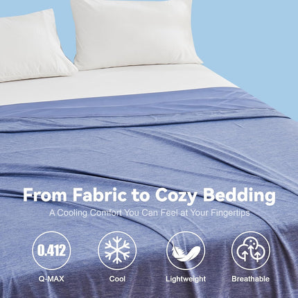 Coastal Comfort | Direct Cooling Throw Blanket with Double-Sided Effect | Lightweight & Breathable for Hot Sleepers