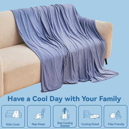 Coastal Comfort | Direct Cooling Throw Blanket with Double-Sided Effect | Lightweight & Breathable for Hot Sleepers
