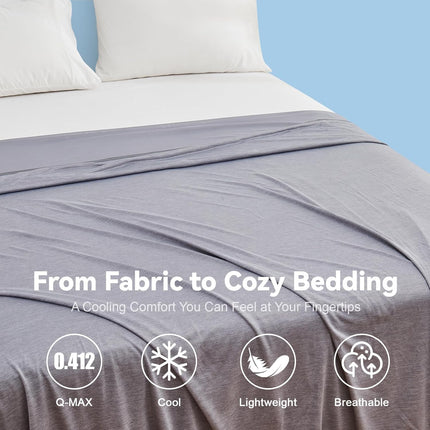 Coastal Comfort | Direct Cooling Throw Blanket with Double-Sided Effect | Lightweight & Breathable for Hot Sleepers