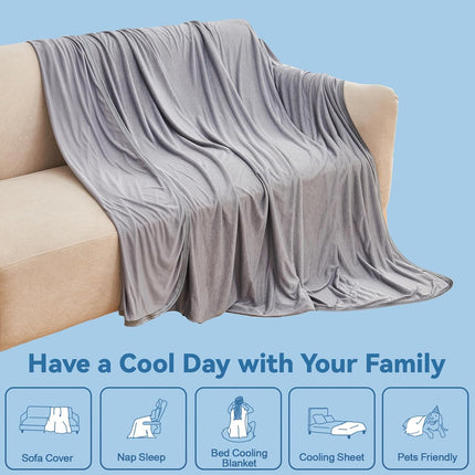 Coastal Comfort | Direct Cooling Throw Blanket with Double-Sided Effect | Lightweight & Breathable for Hot Sleepers