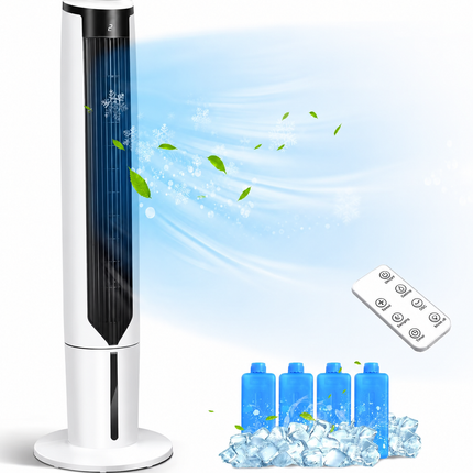 Cooling Breeze | Portable Air Cooler Tower Fan with Quiet Operation | Slim Design for Space-Saving Comfort