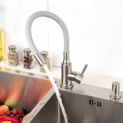 Kitchen Faucets, Single Handle Kitchen Faucet, Stainless Steel Kitchen Sink Faucet with Hot and Cold Water Mixer