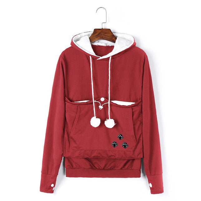 Comfortable Hoodie for Women with Cat Pocket, Womens Hooded Sweatshirt