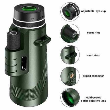 Compact Monocular for Bird Watching, Handheld Monocular Telescope with Smartphone Adapter – image 7