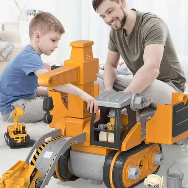 Construction Toys for Kids, Toy Tool Set with Electric Toy Drill, Pretend Play Toys for Creative Building
