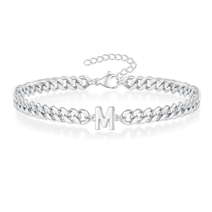 Cuban Link Bracelet with Initial, Customizable Couples Bracelet – image 17