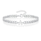 Cuban Link Bracelet with Initial, Customizable Couples Bracelet, Stainless Steel Chain Bracelet, Waterproof Jewelry