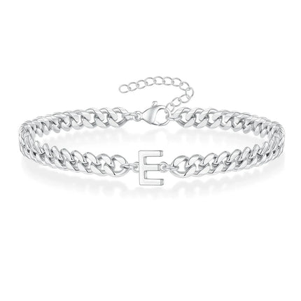 Cuban Link Bracelet with Initial, Customizable Couples Bracelet – image 9