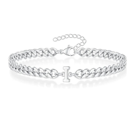 Cuban Link Bracelet with Initial, Customizable Couples Bracelet – image 13