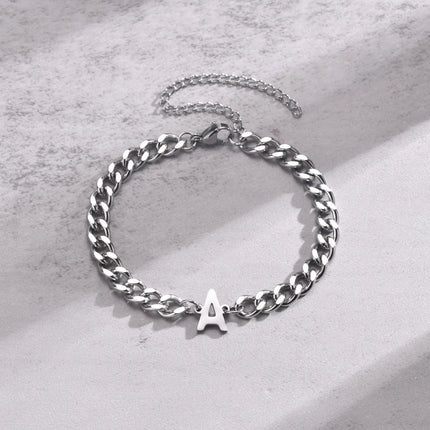 Cuban Link Bracelet with Initial – image 4