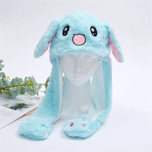 Christmas Hat with Moving Ears, Funny Hat for Kids and Adults, Cute Winter Hat with Bunny or Cat Design_00