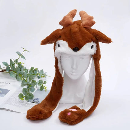 Christmas Hat with Moving Ears, Cute Winter Hat with Bunny or Cat Design – image 11