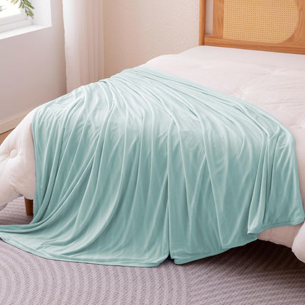 Cozy Comfort | Striped Cooling Blanket for Hot Sleepers with Reversible Design | Lightweight Throw for Bed & Sofa
