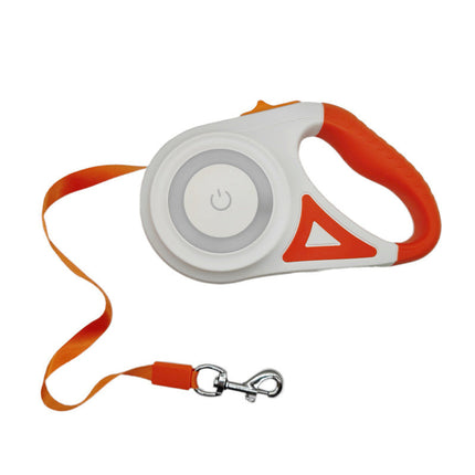 Retractable Dog Leash with LED Light System | One-Hand Control for Safe Night Walks and Tangle-Free Adventures