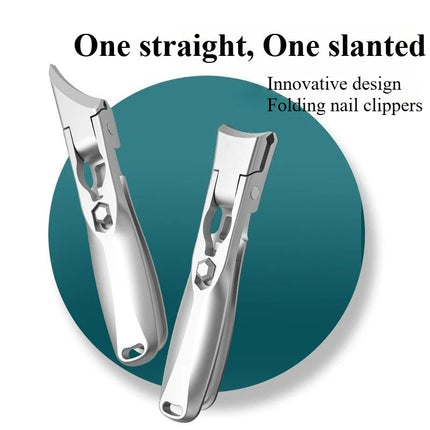 Nail Clippers with Slanted and Straight Edge, Toenail Clippers for Ingrown Nails, Fingernail Clippers with Safety Lock