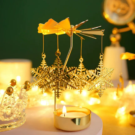 Candle Carousel with Spinning Ornaments for Ambient Light | Elegant Home Décor Accent for Cozy Evenings