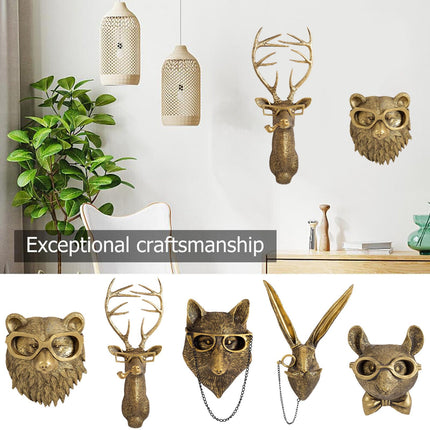 Animal Head Wall Sculptures in Resin, Living Room Wall Decor and Bedroom Wall Decor for Home and Office – image 8