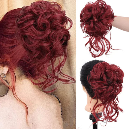 Curly Hair Bun Clip In, Synthetic Hair Bun for Updo Volume – image 18