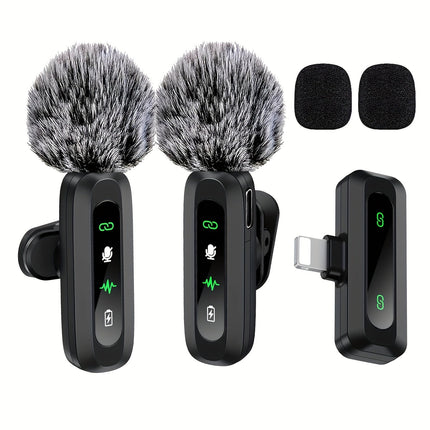 Wireless Microphone for iPhone and USB C Phones, Lavalier Microphone Clip On with Windscreen – image 7