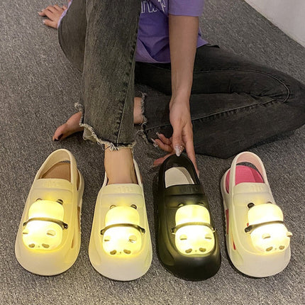 Cartoon Panda Lamp Slippers for Women with Non-Slip Sole | Stylish and Comfortable Indoor-Outdoor Footwear