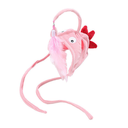 Head-Wearing Cat Toy with Feather Teaser | Adjustable Interactive Hat for Hands-Free Play