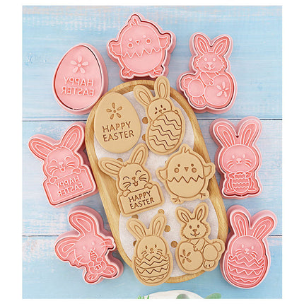 Cartoon Biscuit Mold 8-Piece Set in Fun Shapes | Creative Baking Tool for Adorable Easter Cookies