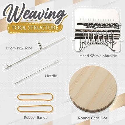 Weaving Loom Kit, Small Loom with 10 to 28 Hooks – image 5