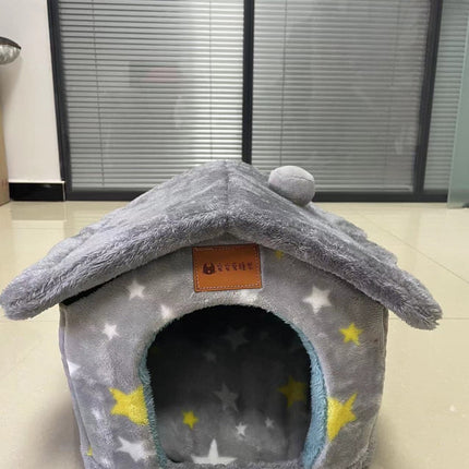 Cozy Foldable Pet House with Self-Warming Fabric | Durable & Portable Winter Bed for Dogs and Cats