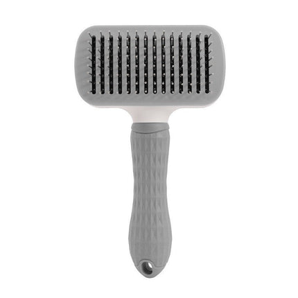 Stainless Steel Self-Cleaning Pet Comb for Dogs and Cats | Effective Shedding Tool with One-Key Design