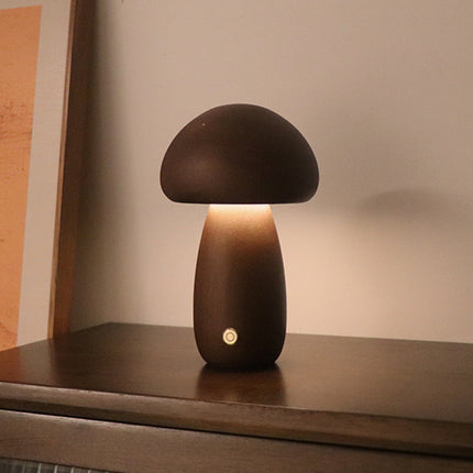Wooden Mushroom LED Night Light with Touch Switch | Creative Cozy Decor for Warm Ambiance