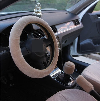 Wool Plush Steering Wheel Cover for All-Season Comfort | Cozy Grip Accessory for Year-Round Driving