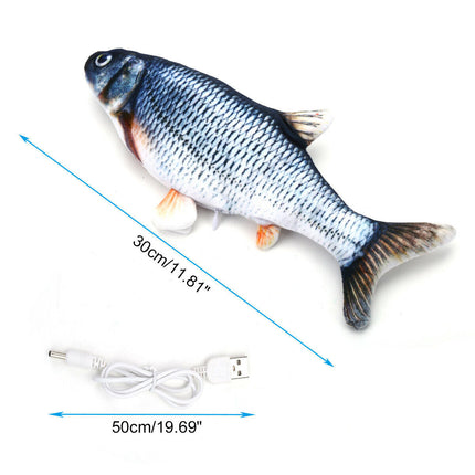Realistic Electric Fish Cat Toy with USB Rechargeable Design | Interactive Playtime for Cats with Catnip Infusion