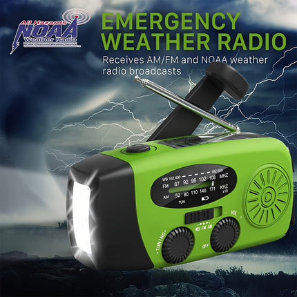 Emergency NOAA Weather Radio, Solar Hand Crank Radio with 2000mAh Power Bank – image 5