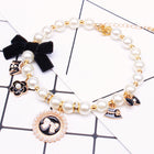 Elegant Dog Chain with Teddy Lace Bow & Cat Bell | Stylish Pet Accessory for Making a Statement