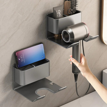 Hair Dryer Holder Wall Mounted, Blow Dryer Holder for Brushes and Cables