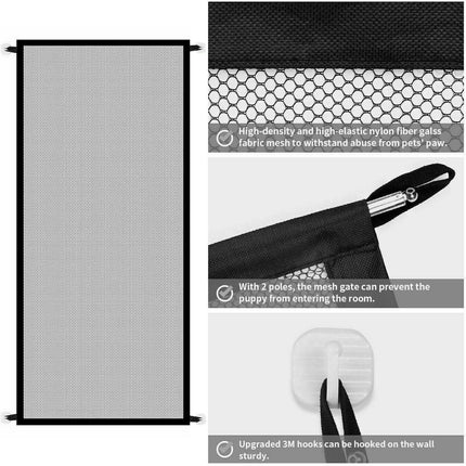 Portable Pet Safety Gate with Retractable Design | Lightweight Mesh Barrier for Home and Travel