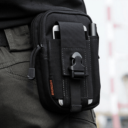 Belt Bag, Military Bum Bag with Zipper Pockets, Tactical Travel Waist Bag in Waterproof Nylon for Outdoor