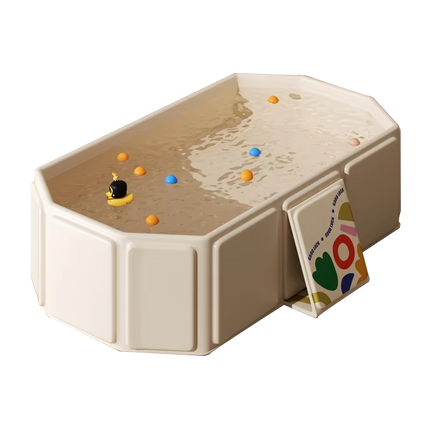 Infant Bathtub Foldable, Newborn Bath Tub with Tip Proof Edges – image 9