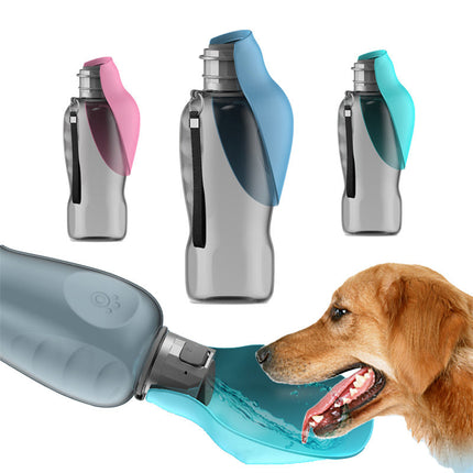 800ml Leakproof Dog Water Bottle with Built-in Bowl | Portable Hydration Solution for Outdoor Adventures